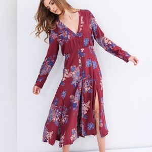 Free People Miranda Printed Midi Dress Size 4